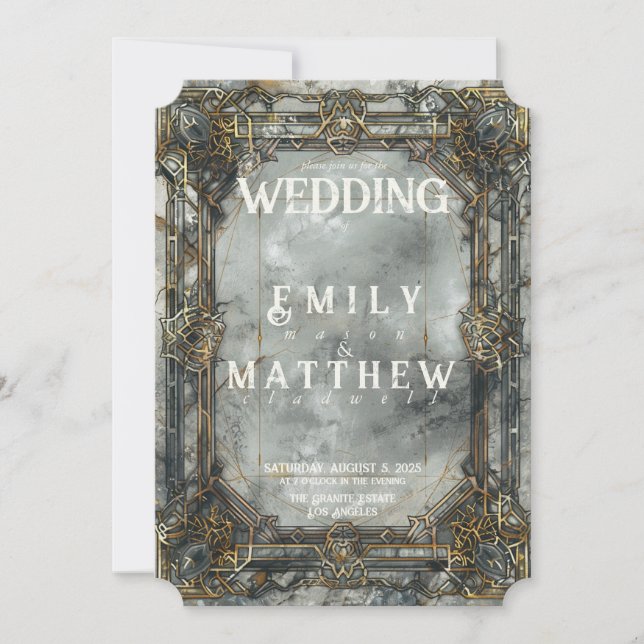 Invitación a la boda de Dwarven Splendor Fantasy (Anverso)