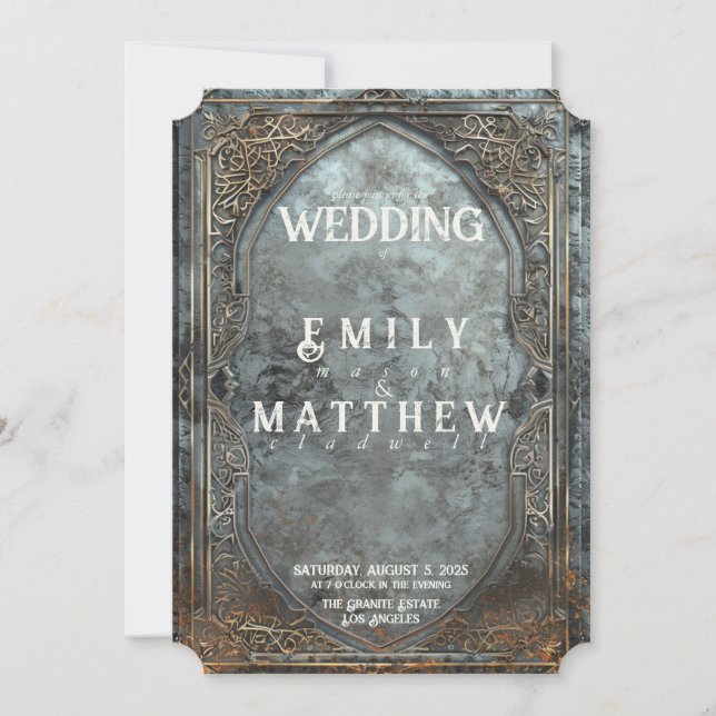 Invitación a la boda de Dwarven Splendor Fantasy (Anverso)