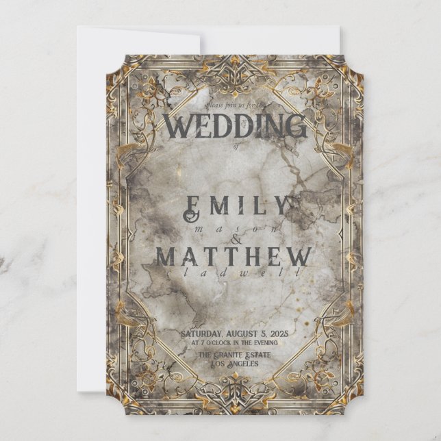 Invitación a la boda de Dwarven Splendor Fantasy (Anverso)