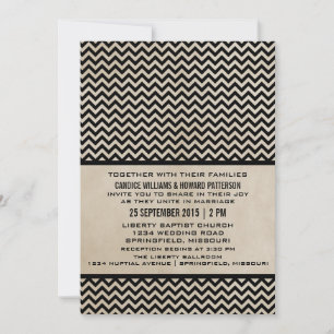 Invitación a la boda de Ebony Moda Chevron