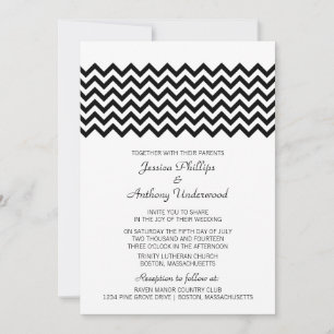 Invitación a la boda de Ebony Simple Chevron