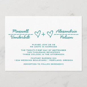Invitación a la boda de ecuación cardíaca verde az