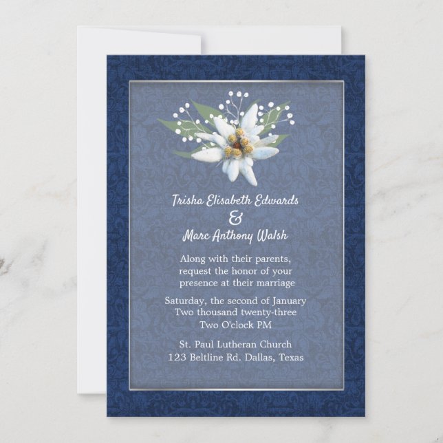 Invitación a la boda de Edelweiss (Anverso)