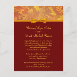 Invitación a la boda de ejemplo - Hojas de otoño