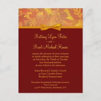 Invitación a la boda de ejemplo - Hojas de otoño