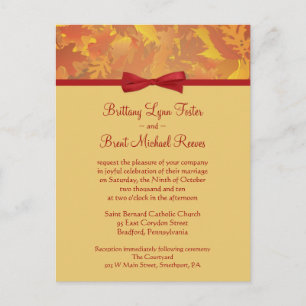 Invitación a la boda de ejemplo - Hojas de otoño -