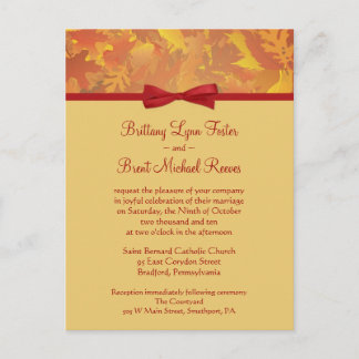 Invitación a la boda de ejemplo - Hojas de otoño -