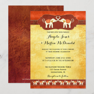 Invitación a la boda de elefantes blancos indios o
