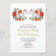 Invitación a la boda de elefantes indios