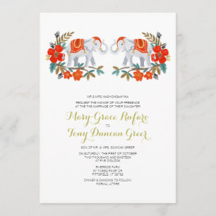 Invitación a la boda de elefantes indios