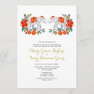 Invitación a la boda de elefantes indios