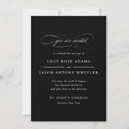 Invitación a la boda de elegancia de guiones clási