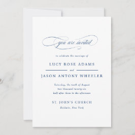Invitación a la boda de elegancia de guiones clási