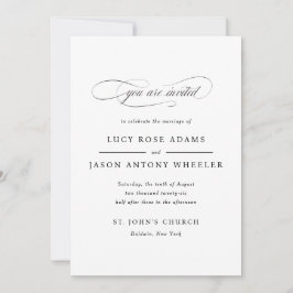 Invitación a la boda de elegancia de guiones clási