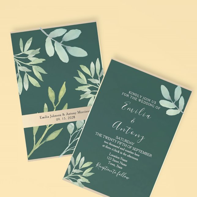 Invitación a la boda de Emerald Greenery (Subido por el creador)