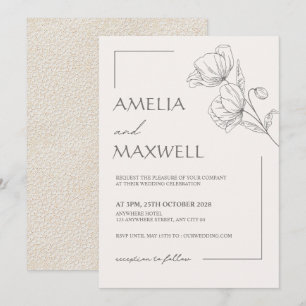 Invitación a la boda de encaje Beige Elegance