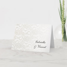 Invitación a la boda de encaje blanco