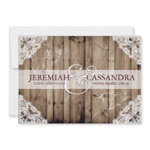 Invitación a la boda de encaje blanco antiguo