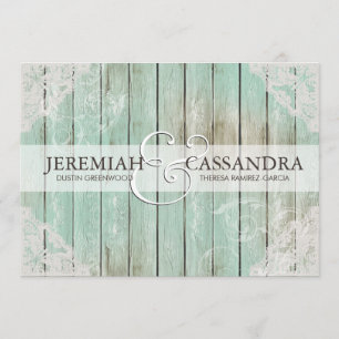 Invitación a la boda de encaje blanco antiguo