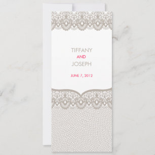 Invitación a la boda de encaje cappuccino