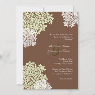 Invitación a la boda de encaje de la reina verde y