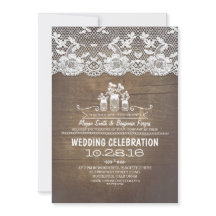 Invitación a la boda de encaje de madera de albañi