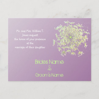 Invitación a la boda de encaje de Misty Plum Queen