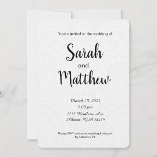 Invitación a la boda de encaje floral