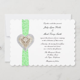 Invitación a la boda de encaje verde de Unicornio