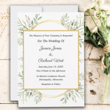 Invitación a la Boda de Enfoque de Oro Eucalyptus 
