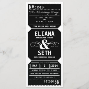 Invitación a la boda de entradas para el teatro de