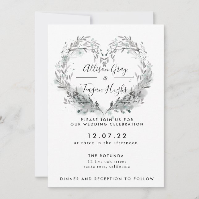 Invitación a la boda de escarcha (Anverso)