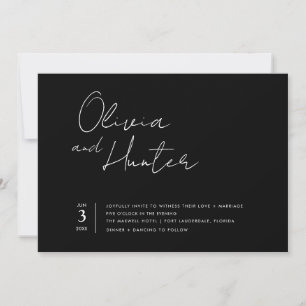 Invitación a la boda de escritura Minimalista mode