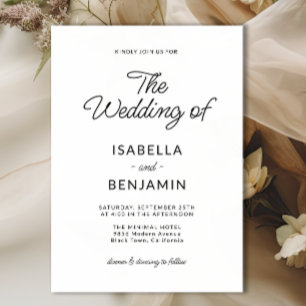 Invitación a la boda de escritura Minimalista mode