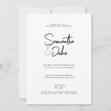 Invitación a la boda de escritura moderna de perso
