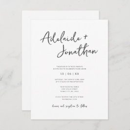 Invitación a la boda de escritura simple Minimalis