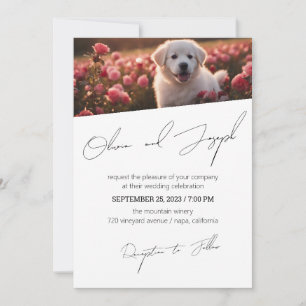 Invitación a la boda de escritura simple y persona