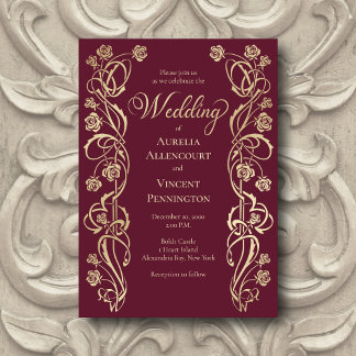 Invitación a la boda de espadas de los Rosas reale