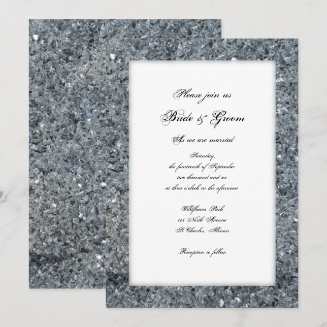Invitación a la boda de esparkle en Faux (Anverso / Reverso)