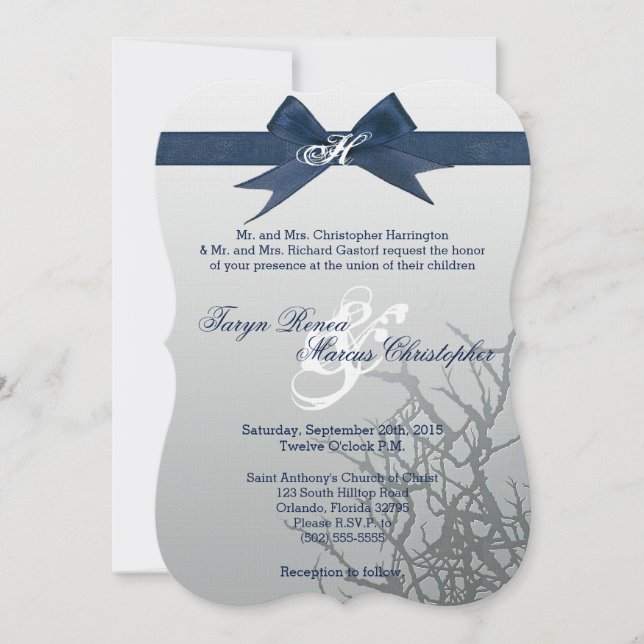 Invitación a la boda de espejos con cristales raja (Anverso)