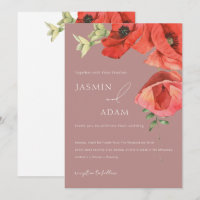Invitación a la boda de espías rosados y rojos pol