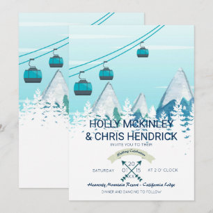 Invitación a la Boda de Esquí de Invierno de Monta