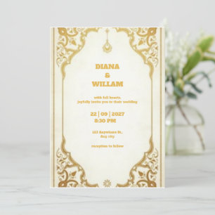 Invitación a la boda de estilo árabe tradicional