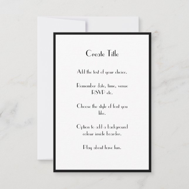 Invitación a la boda de estilo Art Deco de Black B (Anverso)