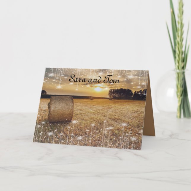 Invitación a la boda de estilo de país (Anverso)