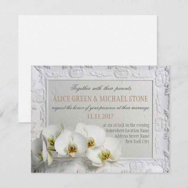 Invitación a la boda de estilo elegante (Anverso / Reverso)