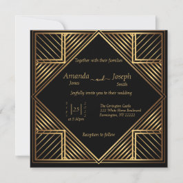 Invitación a la boda de estilo Gatsby