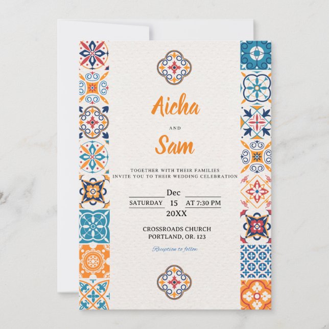Invitación a la boda de estilo mexicano - Totalmen (Anverso)