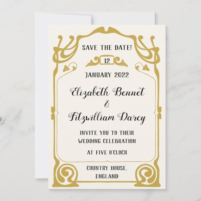 Invitación a la boda de estilo moderno de estilo A (Anverso)