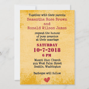Invitación a la boda de estilo rústico antiguo con